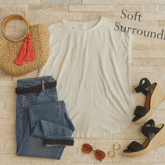 Soft Surroundings Multicolor Watercolor Design Shirt Sz. XL - Picture 2 of 7